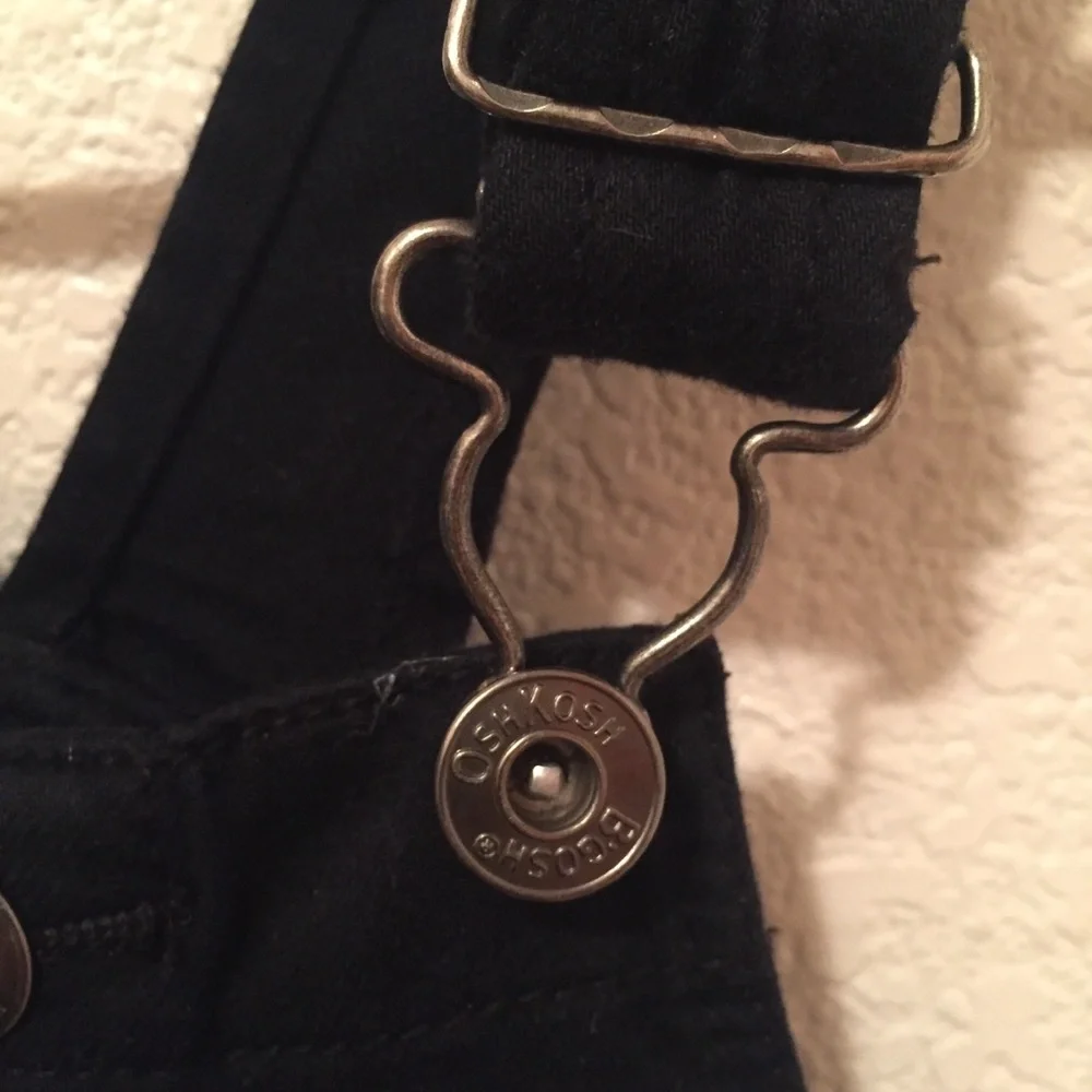OshKosh B’gosh Girls Black Overalls 6/6X